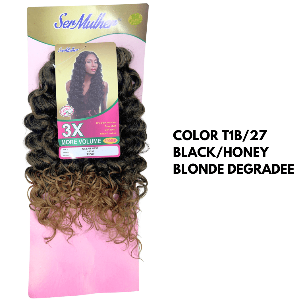 OCEAN WAVE 45CM- Extension sintetiche di capelli ondulati per Crochet Braids- 300Gr