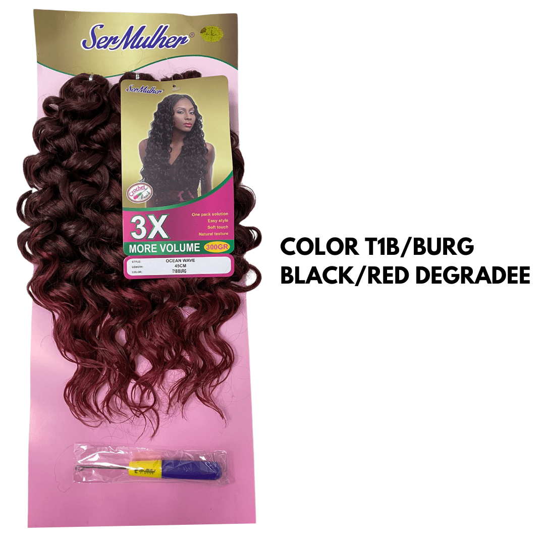 OCEAN WAVE 45CM- Extension sintetiche di capelli ondulati per Crochet Braids- 300Gr