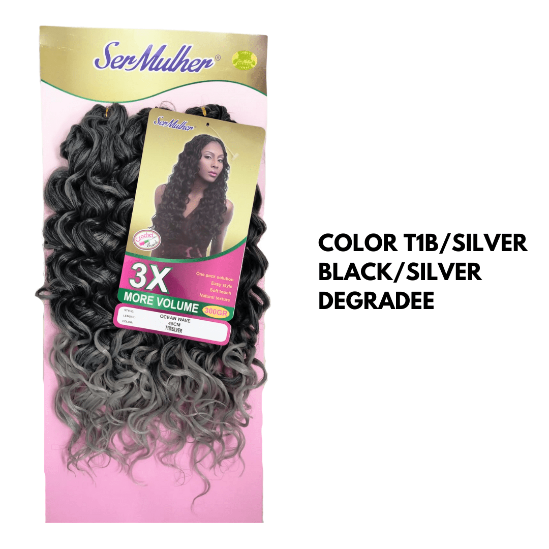 OCEAN WAVE 45CM- Extension sintetiche di capelli ondulati per Crochet Braids- 300Gr