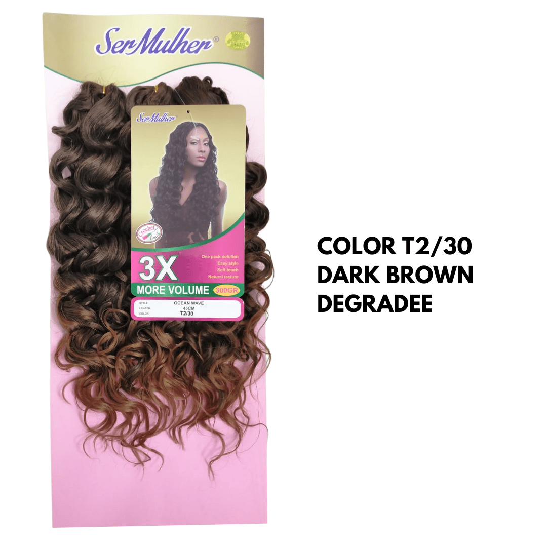 OCEAN WAVE 45CM- Extension sintetiche di capelli ondulati per Crochet Braids- 300Gr