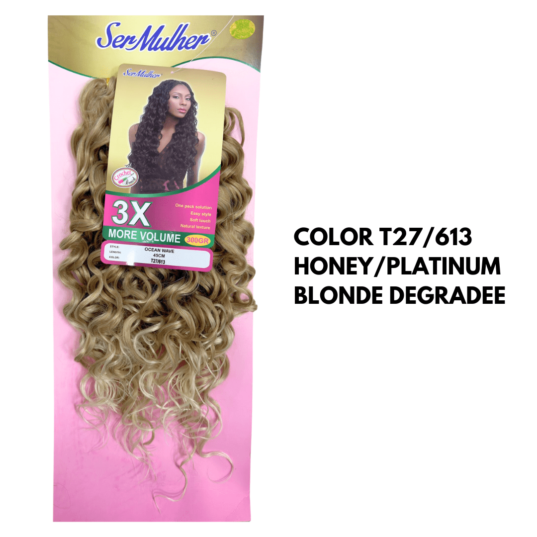 OCEAN WAVE 45CM- Extension sintetiche di capelli ondulati per Crochet Braids- 300Gr