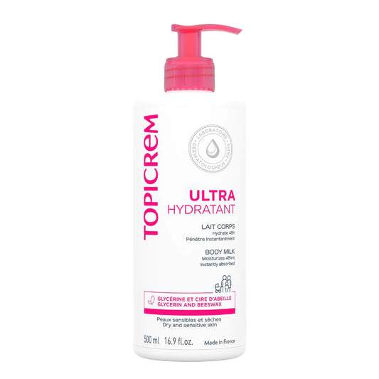 TOPICREM ULTRA-MOISTURIZING BODY MILK WITH GLYCERIN AND BEESWAX 500ML