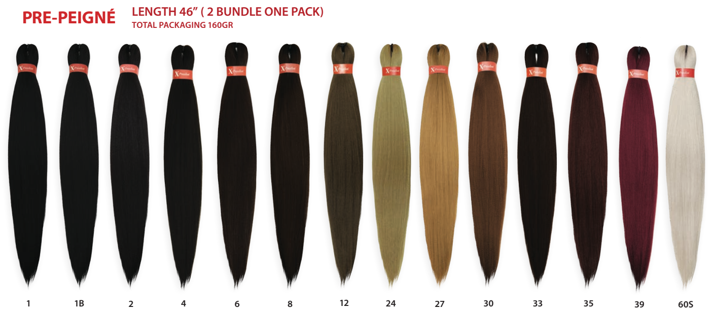 Xpression Hair Extension Braids Braids Kanekalon Pre-stretched 160 g 46''