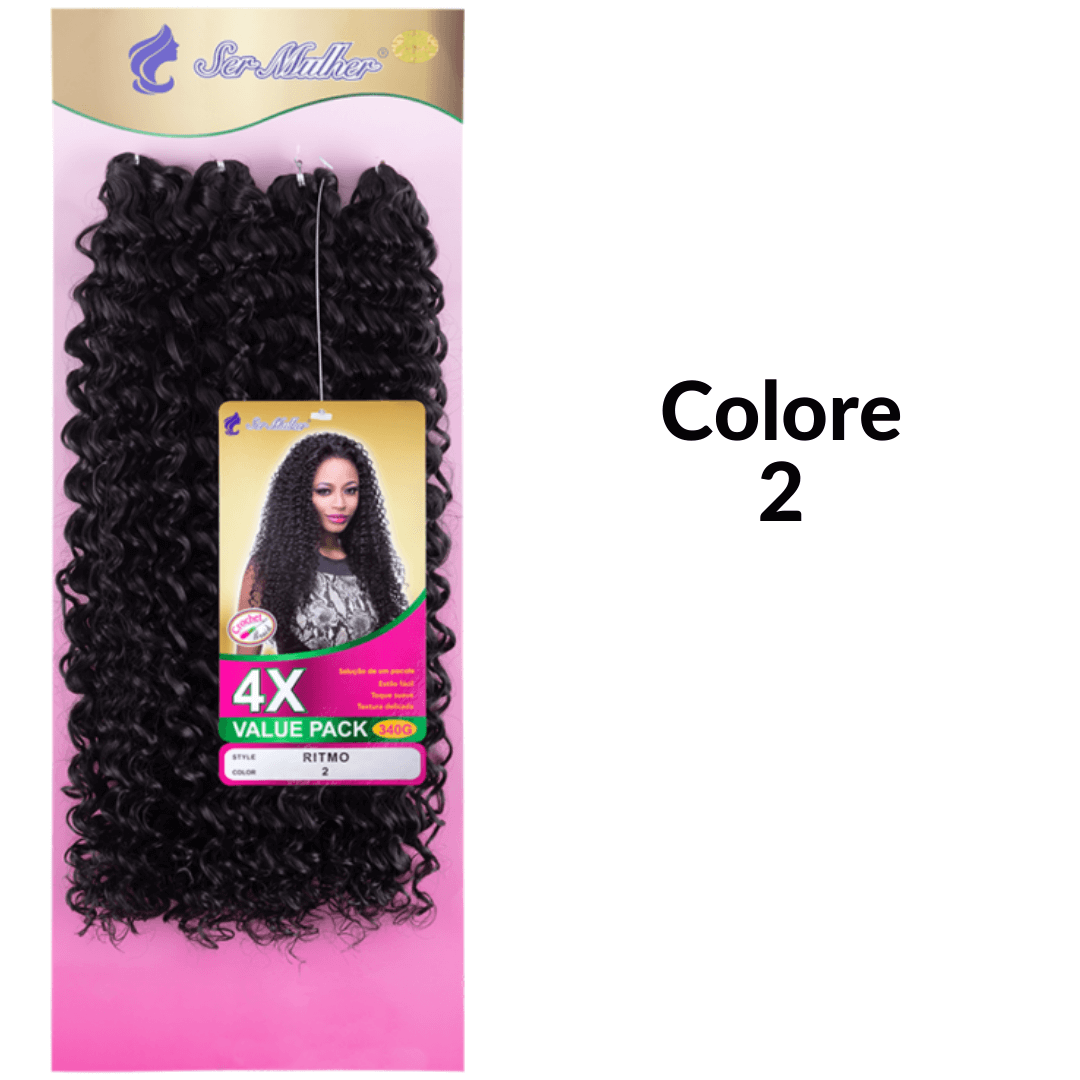 RITMO Extension di capelli ricci per Crochet Braids 50cm 340g