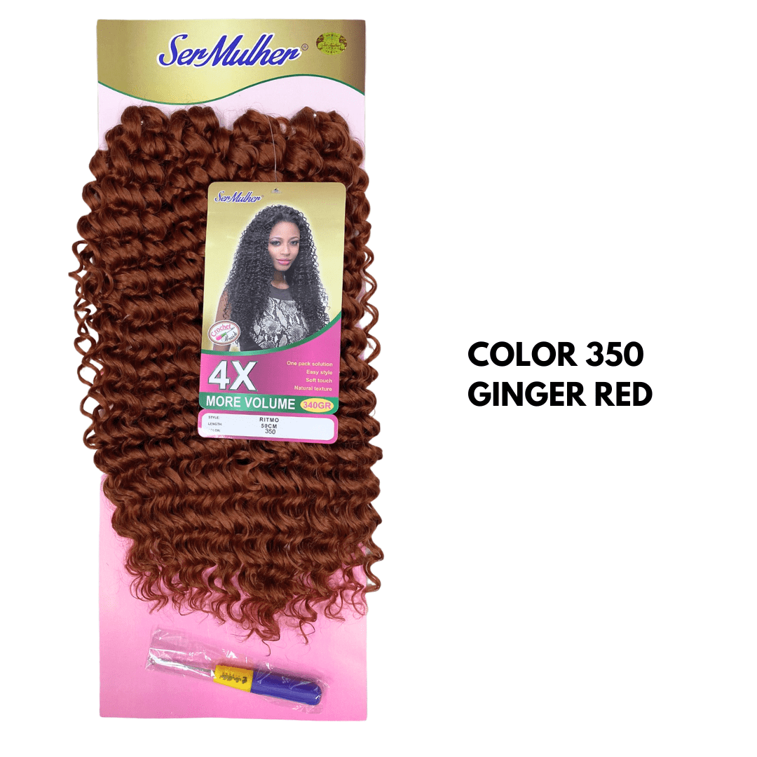 RITMO Extension di capelli ricci per Crochet Braids 50cm 340g