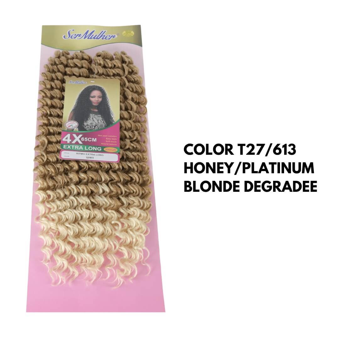 NEW RITMO 65CM Extension di capelli ricci per Crochet Braids 65CM 300GR