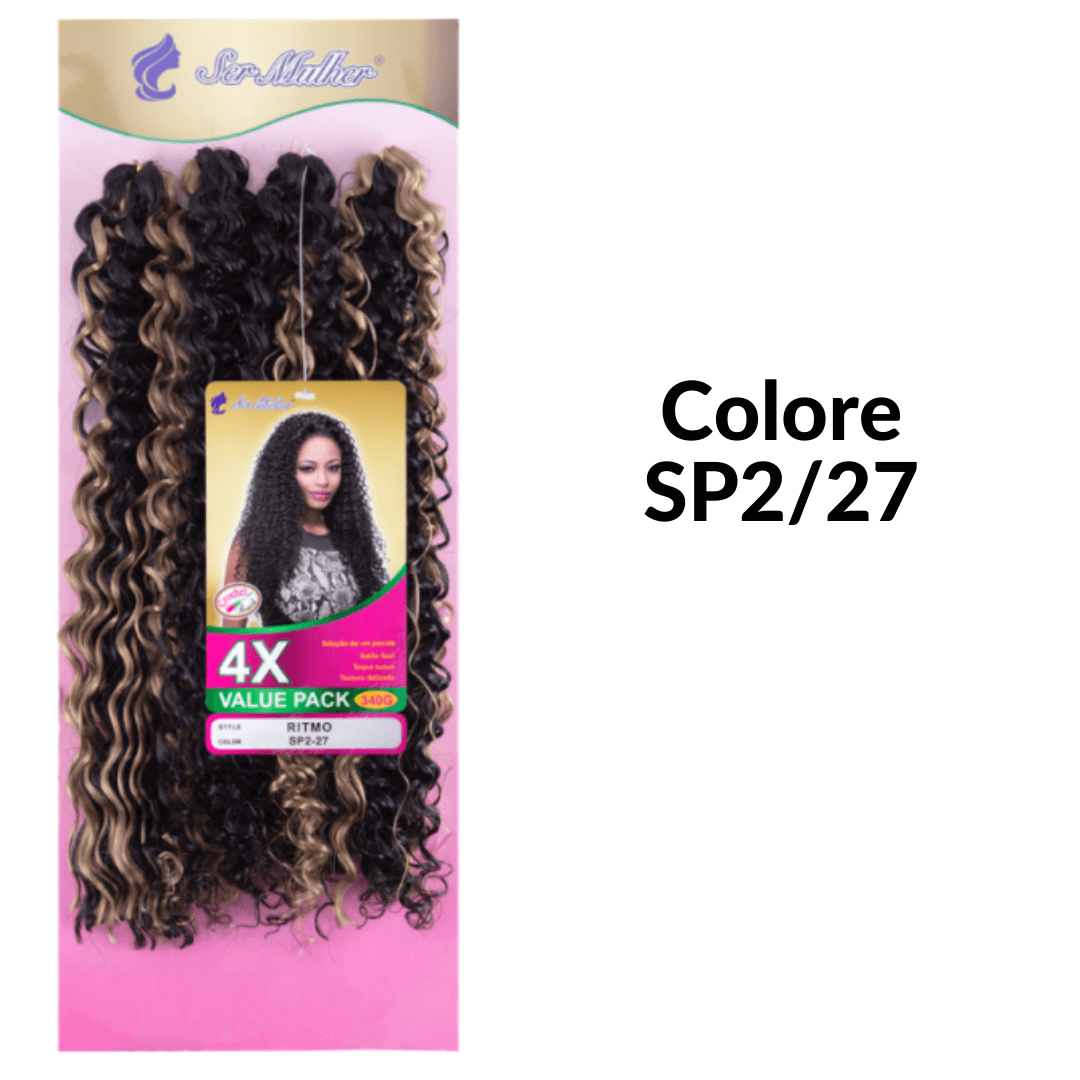 RITMO Extension di capelli ricci per Crochet Braids 50cm 340g