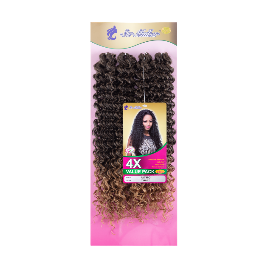 RITMO Extension di capelli ricci per Crochet Braids 50cm 340g