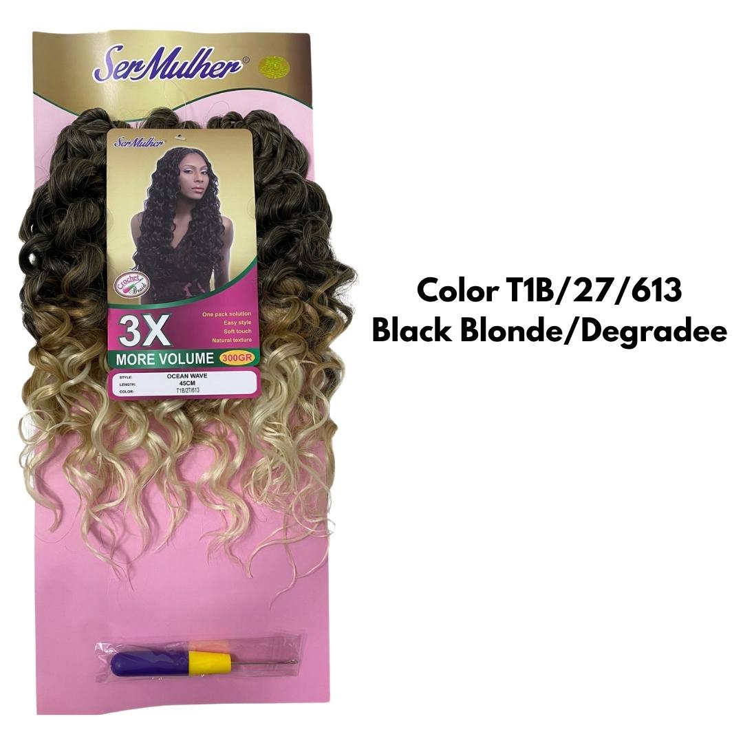 OCEAN WAVE 45CM- Extension sintetiche di capelli ondulati per Crochet Braids- 300Gr