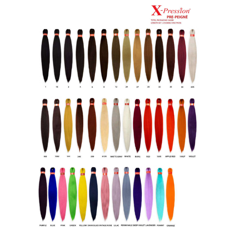 Xpression Hair Extension Braids Braids Kanekalon Pre-stretched 160 g 46''