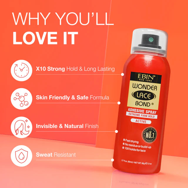 EBIN WONDER LACE BOND WIG ADHESIVE SPRAY EXTREM FILM HOLD 60g