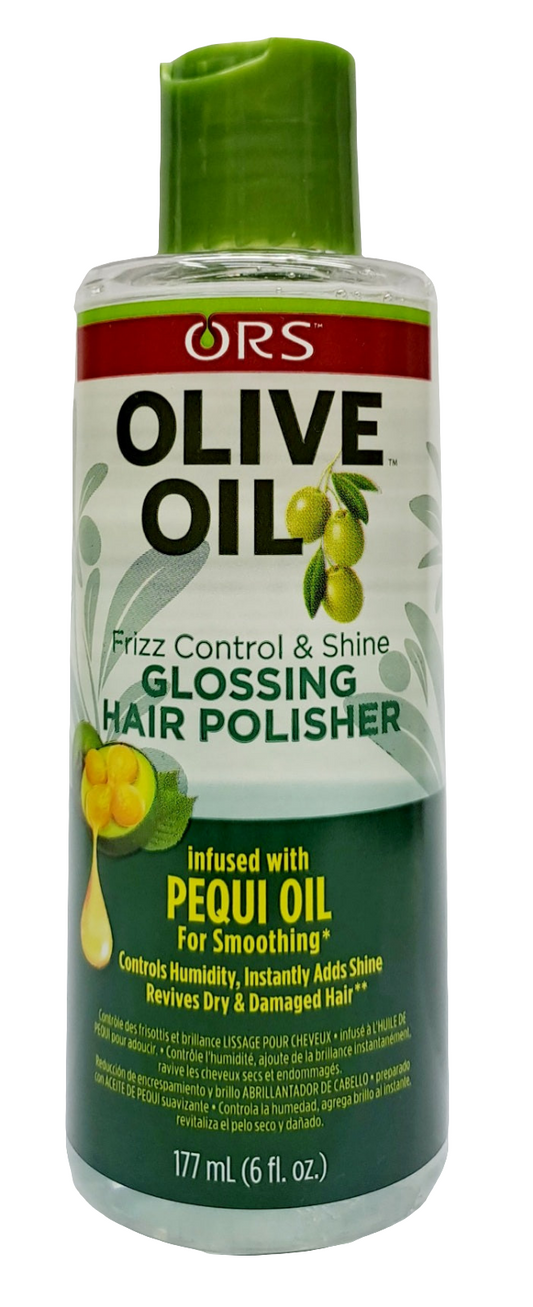 ORS Olive Oil Style & Shine Frizz Control & Shine Glossing Hair Polisher, infused with Pequi Oil for Smoothing 177 ml (6.0 oz)