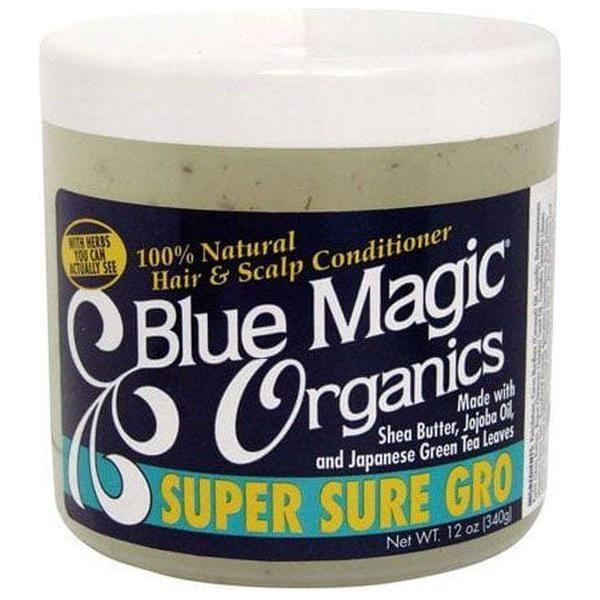 Blue Magic Originals super sure gro. With shea butter, jojoba oil and Japanese Green Tea Leaves.