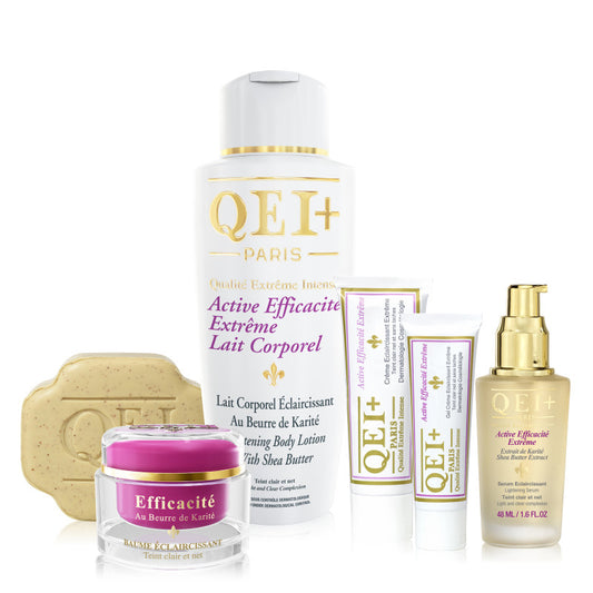 QEI + Efficacité Shea Butter 6 products  - SET Range Pack Lightening Care with Shea Butter Extracts