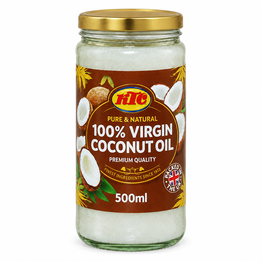 Foto profilo 500ml Virgin Coconut Oil KTC con coperchio oro