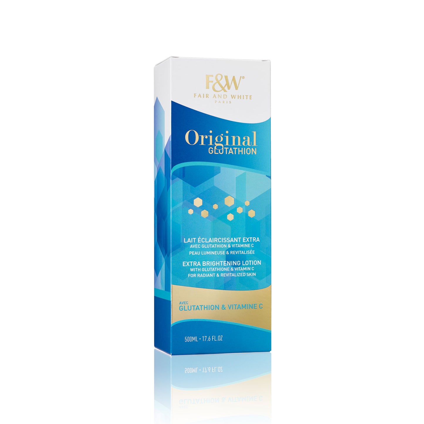 FAIR AND WHITE Extra Brightening Lotion | Original Glutathion 500ML. 17.6 FL OZ