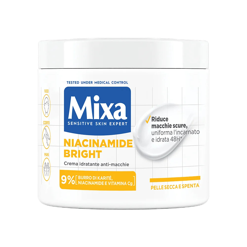 MIXA NIACINAMIDE BRIGHT CREMA IDRATANTE ANTI-MACCHIE PER PELLE SECCA E SPENTA 400ml
