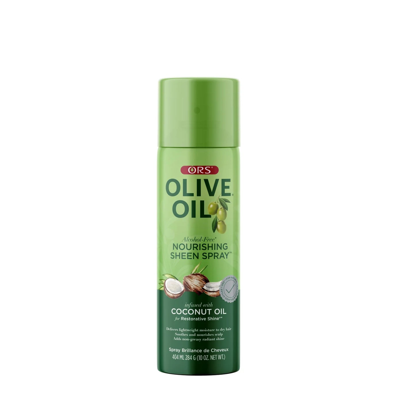 ORS Olive Oil Nourishing Sheen Spray for Restorative Shine alcohol free with coconut oil  (10 oz) 404ml , 284g