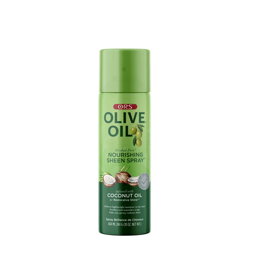 ORS Olive Oil Nourishing Sheen Spray for Restorative Shine alcohol free with coconut oil  (10 oz) 404ml , 284g