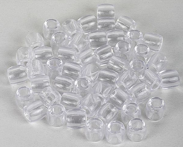 Perline ovale  trasparente per treccine e dredlocks. 20pz