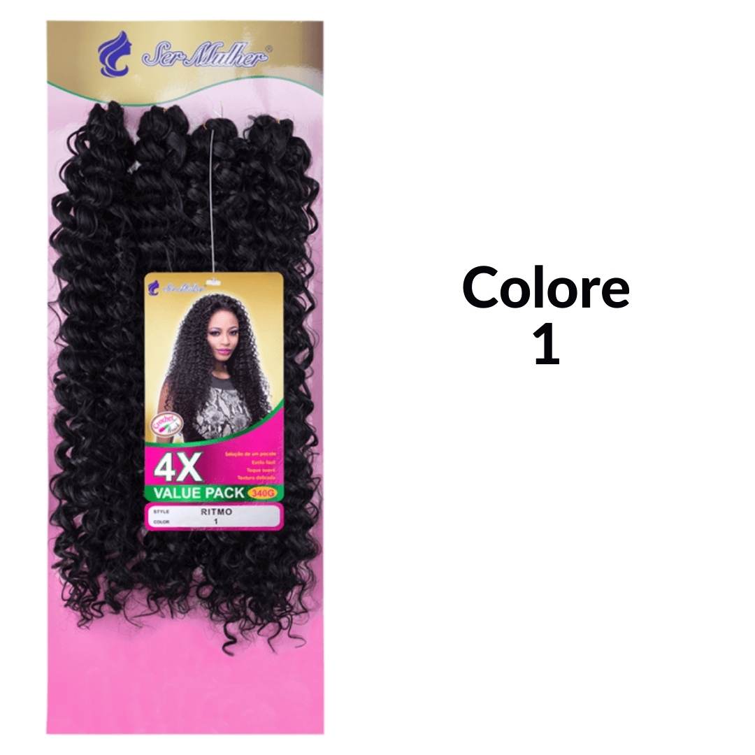 RITMO Extension di capelli ricci per Crochet Braids 50cm 340g