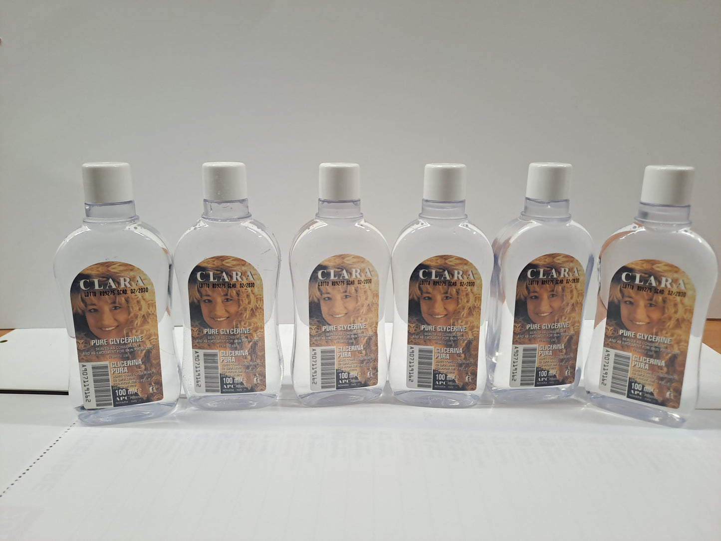 Clara Pure Glycerine 6×100ml Made in Italy - Pack da 6