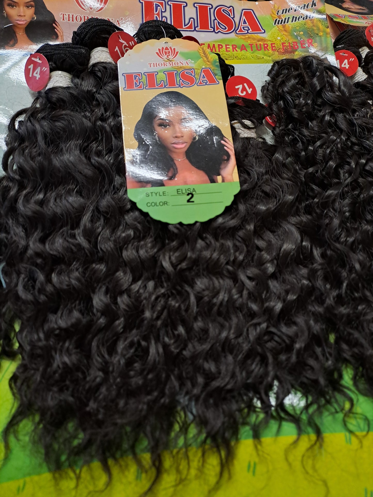 Elisa Weavon Extension with closure  2,12"-2,14"-2,16" in 1 pack 300g colour 2. Natural Black