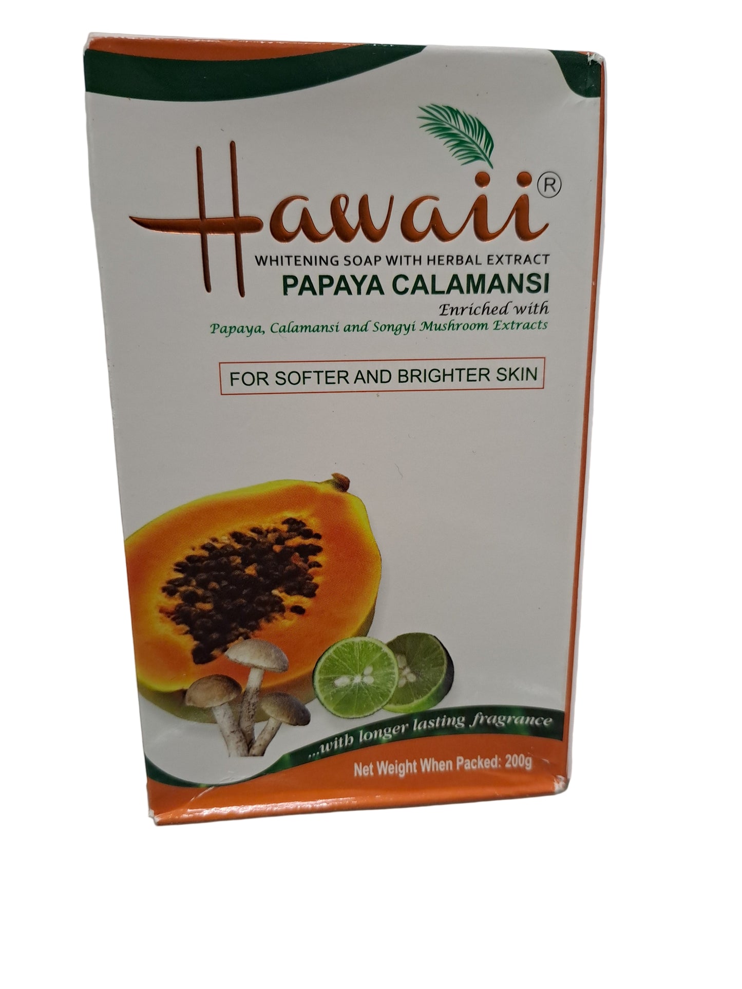 Hawaii whitening soap with herbal extracts Papaya Calamansi  200g