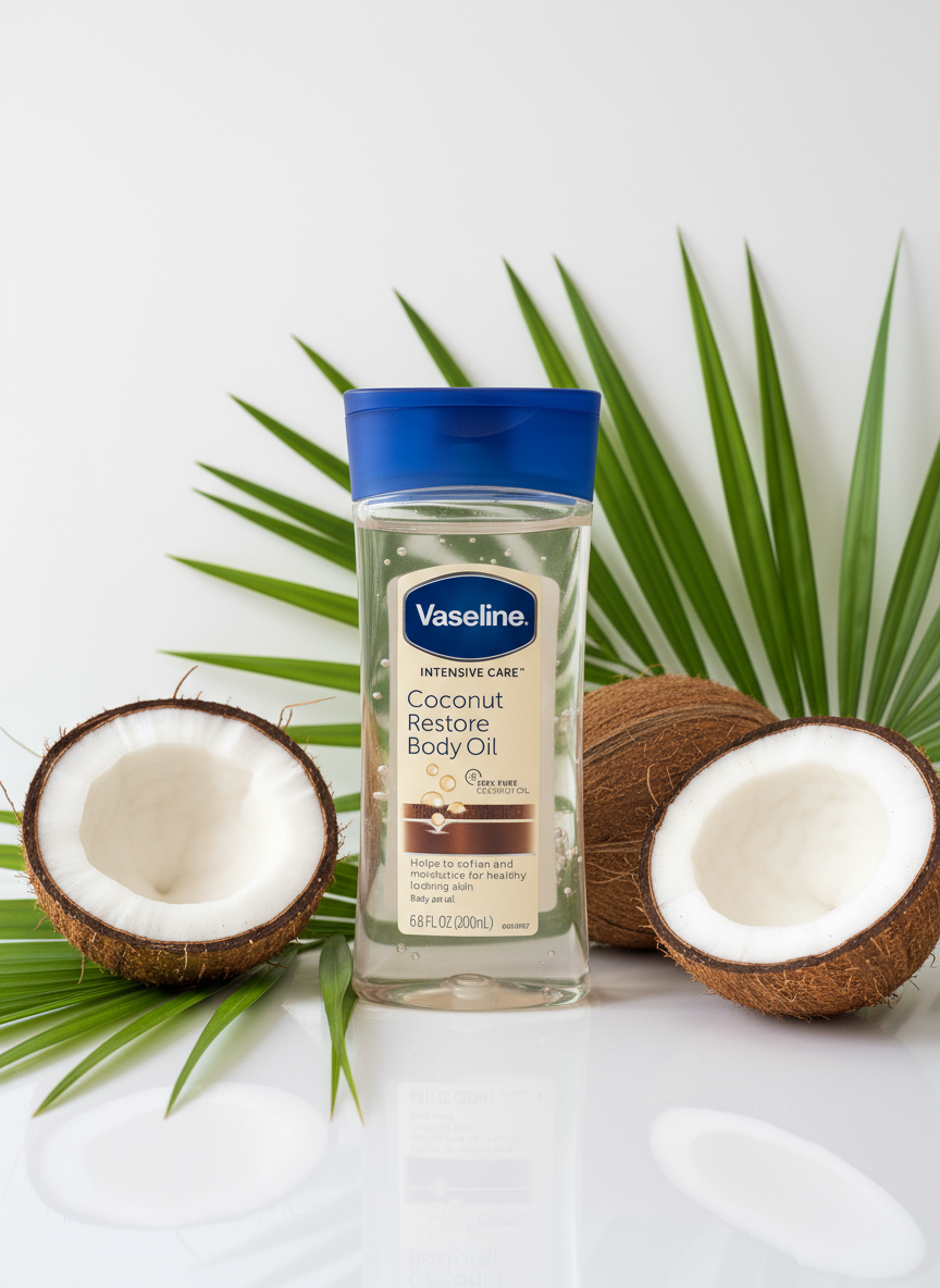 Vaseline Intensive Care Coconut Restore Body Oil. 200ml. 100% pure coconut oil