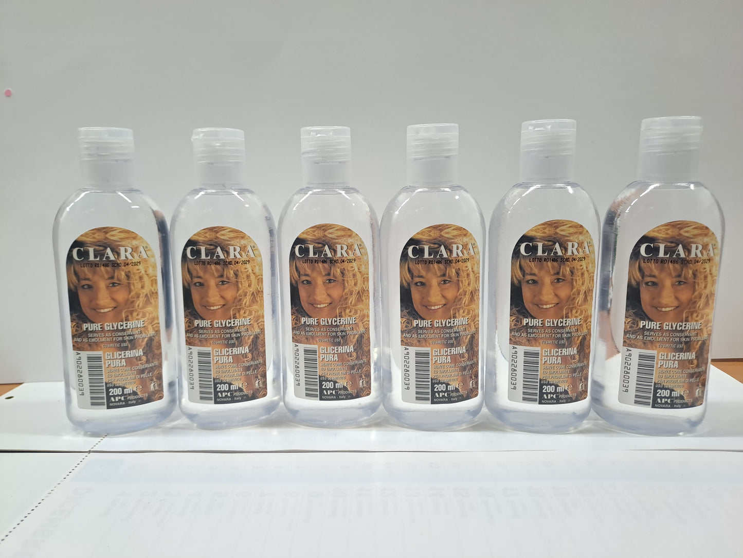 Clara Pure Glycerine 6x200ml Made in Italy - Pack da 6