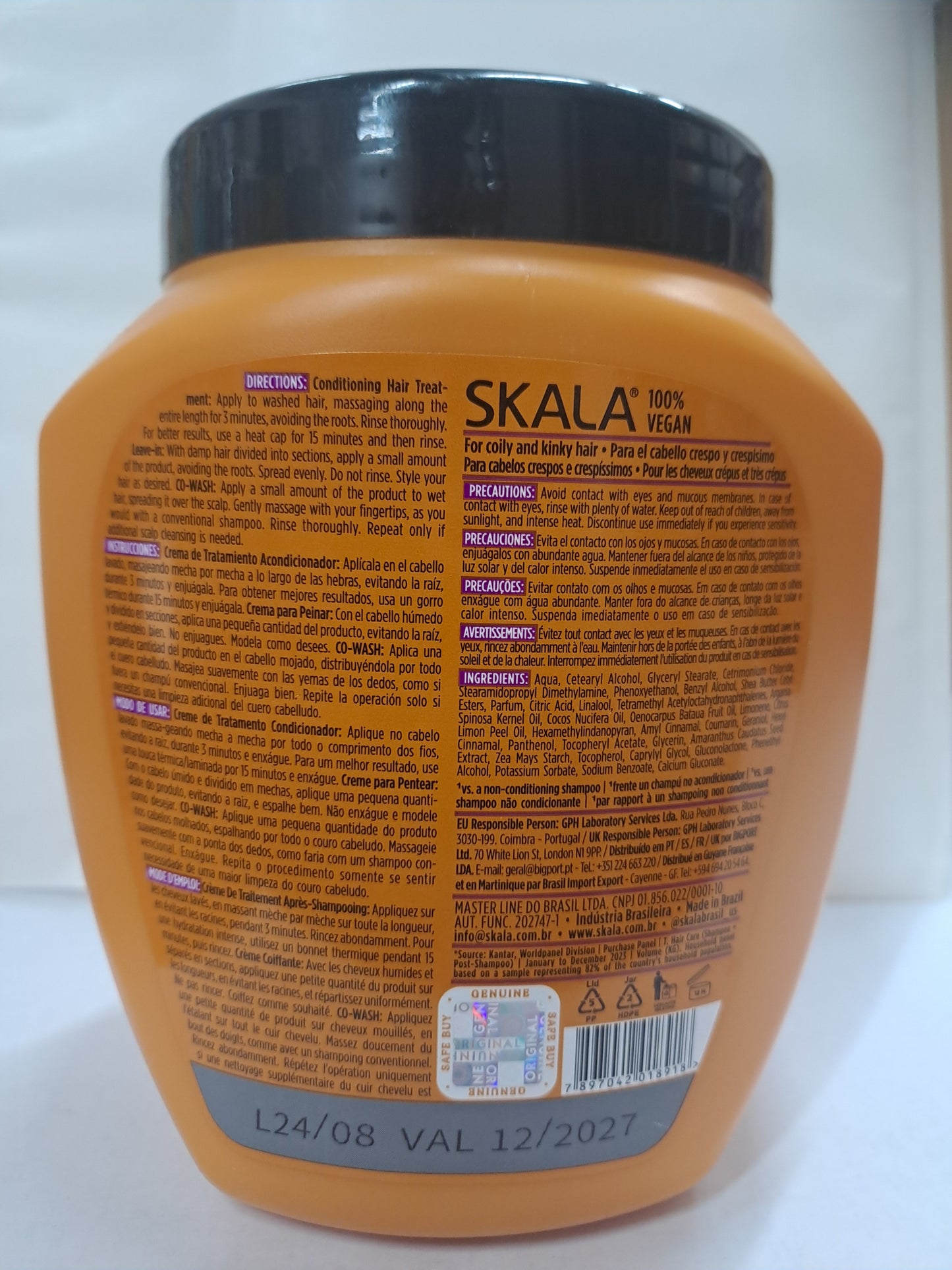 SKALA Mais Crespos Super Curly Hair Type 4ABC – Hydrate , Eliminate Frizz 2 IN 1 Conditioning Treatment Cream and Cream To Comb 35.2oz