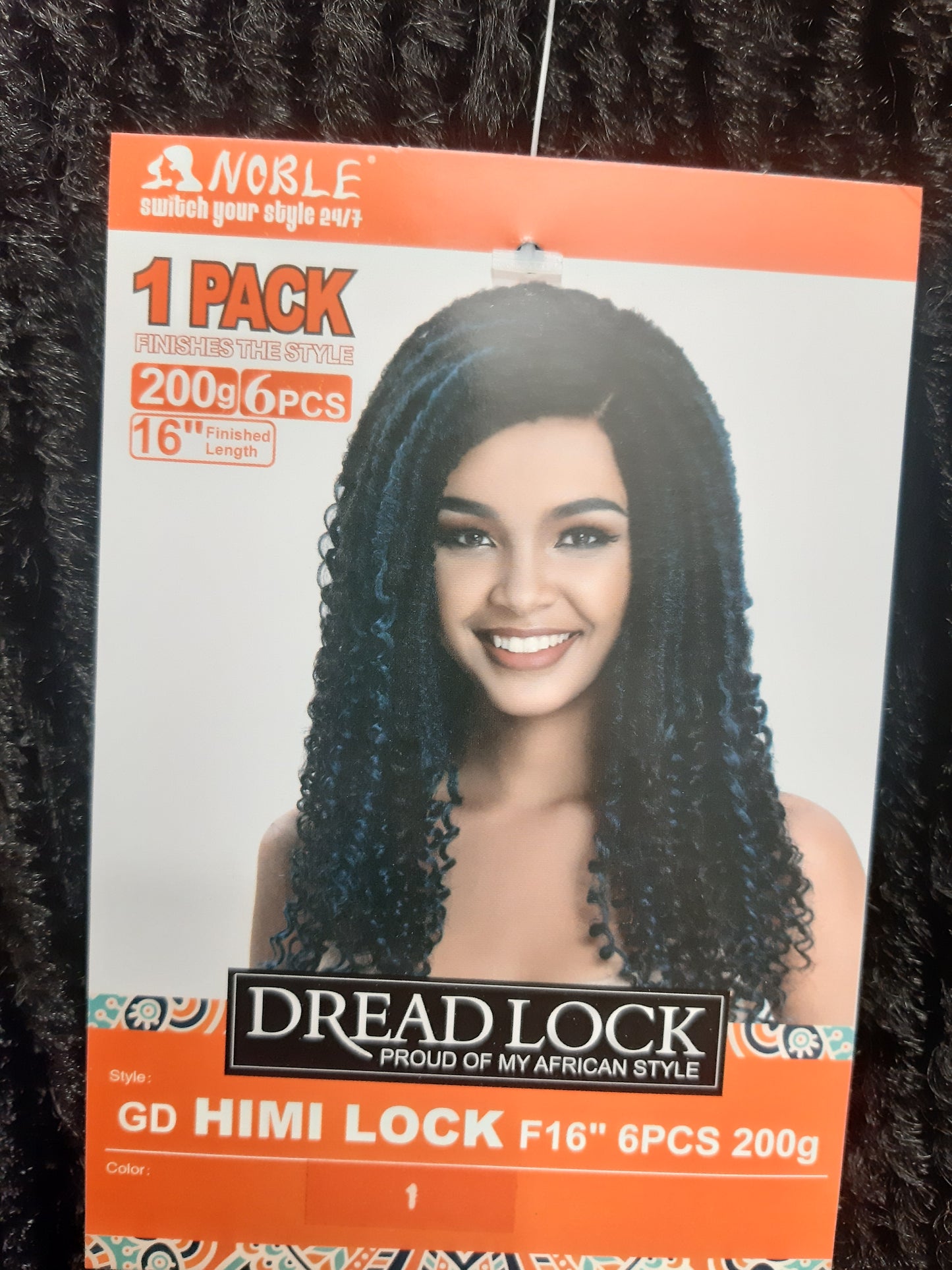 NOBLE  DREAD LOCK Weavon  16" 200G Black