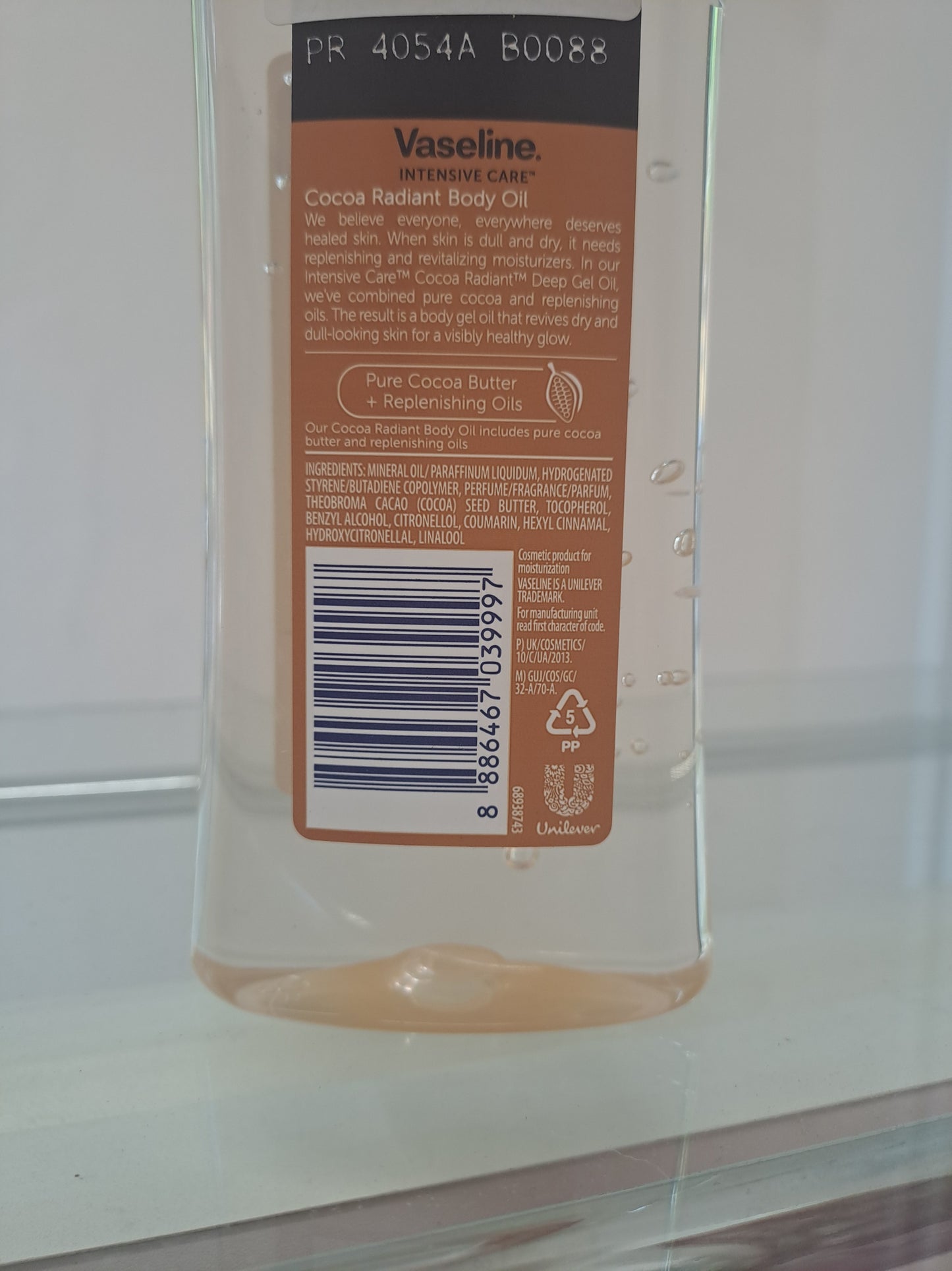 Vaseline Intensive Care Cocoa Radiant Body Gel Oil 6.8 oz / Weight: 195g