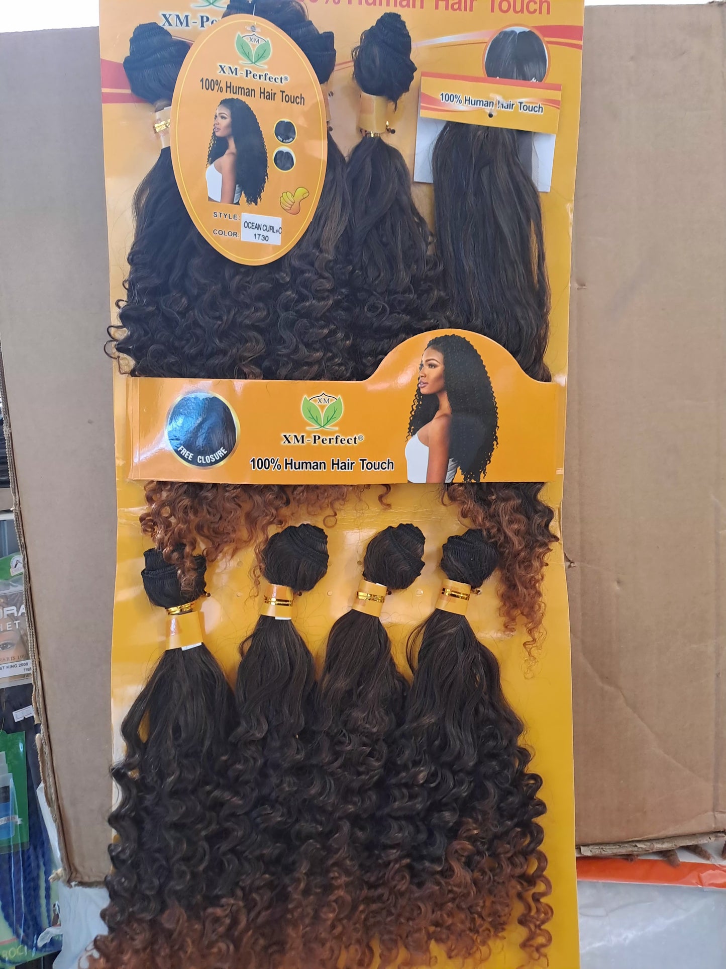 Ocean Curl  + Closure 1 T 30 pics 8 x 14 inches WEAVON EXTENSION