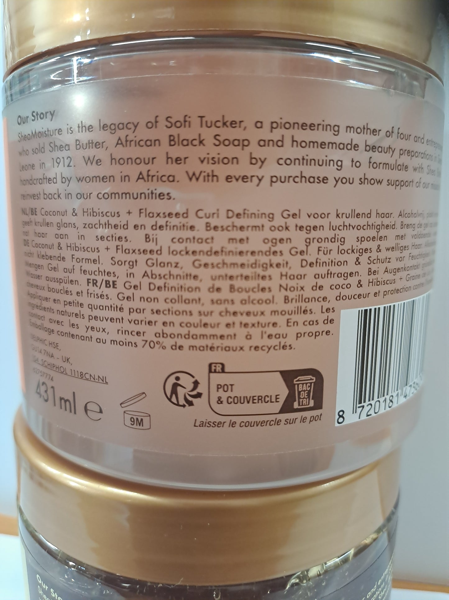 Shea Moisture Coconut & Hibiscus Defining Styling Gel 431ml bonus size