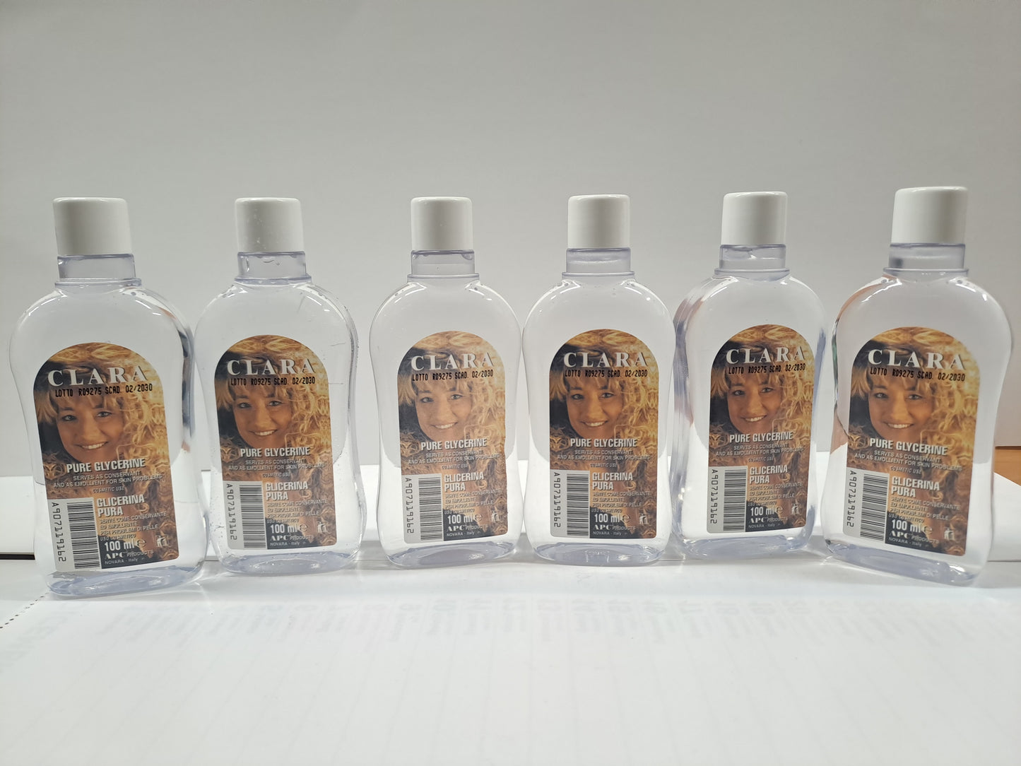 Clara Pure Glycerine 6×100ml Made in Italy - Pack da 6