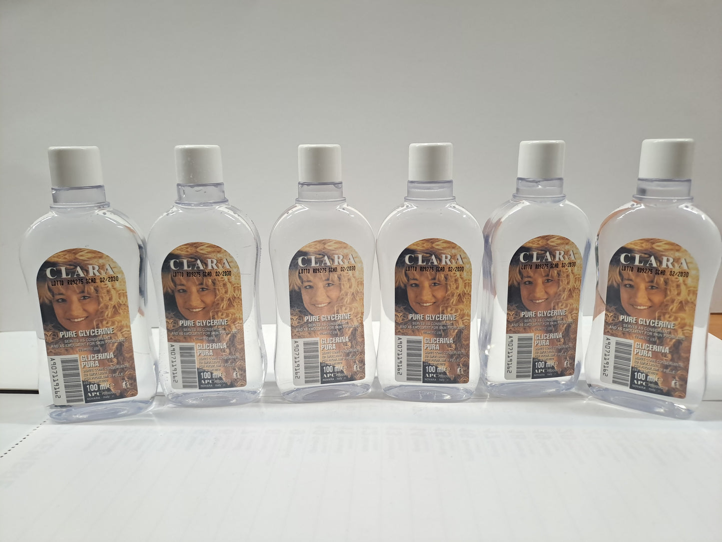Clara Pure Glycerine 6×100ml Made in Italy - Pack da 6