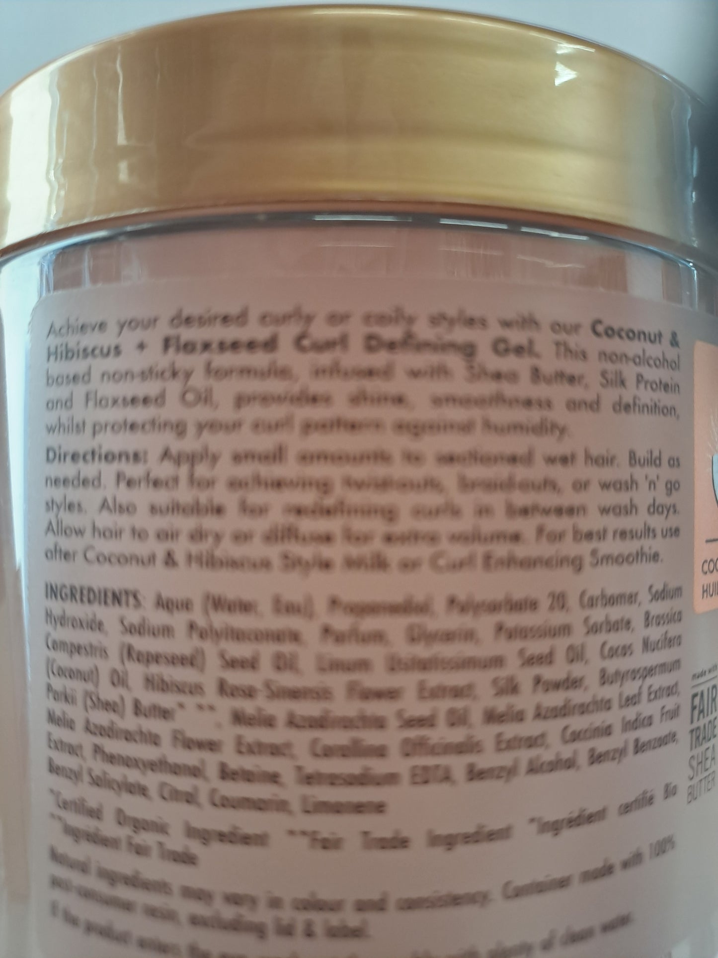 Shea Moisture Coconut & Hibiscus Defining Styling Gel 431ml bonus size