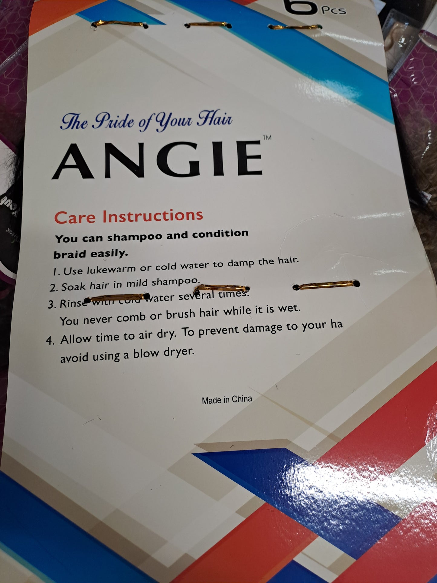 Angie STW weavon hair 6"x 6  200g