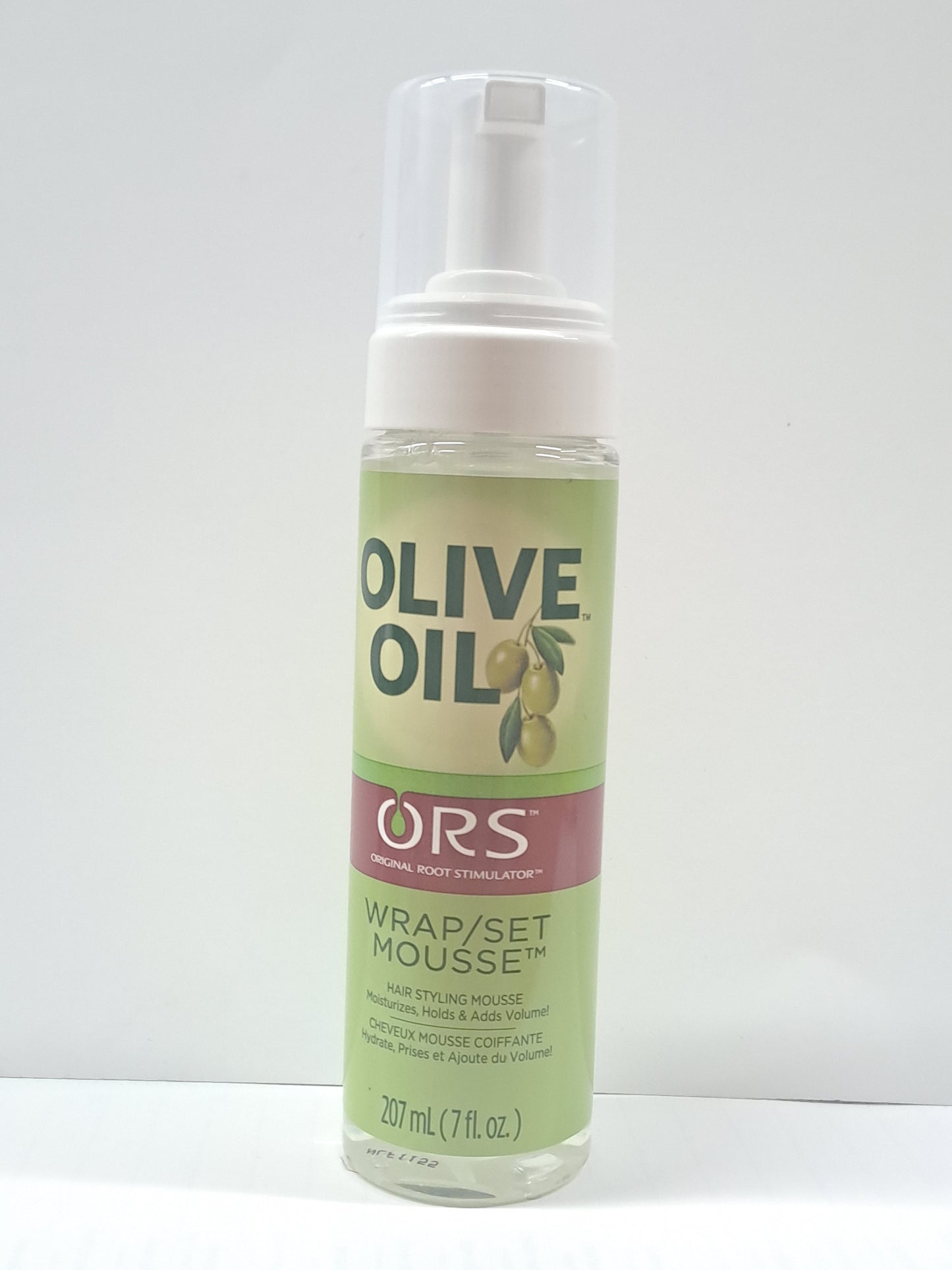 ORS Olive Oil Hold & Shine Wrap Set Mousse Infused with Coconut Oil for Restorative Shine 207ml (7.0 oz)