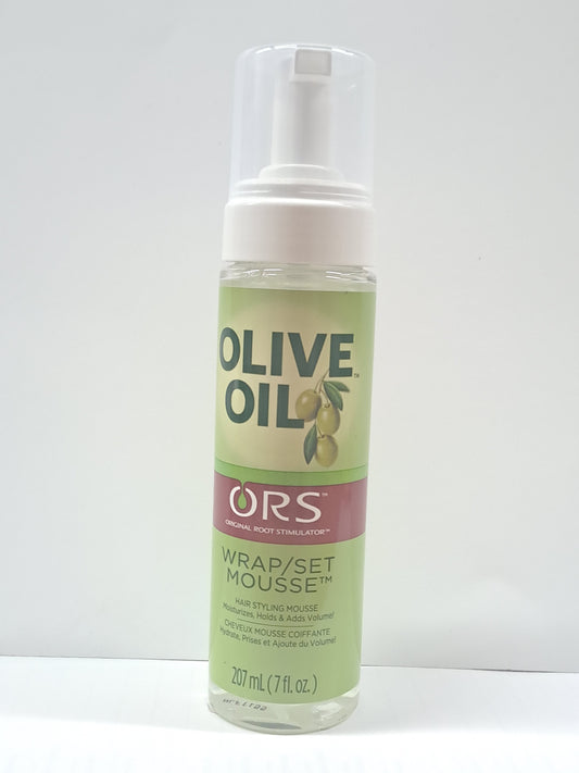 ORS Olive Oil Hold & Shine Wrap Set Mousse Infused with Coconut Oil for Restorative Shine 207ml (7.0 oz)