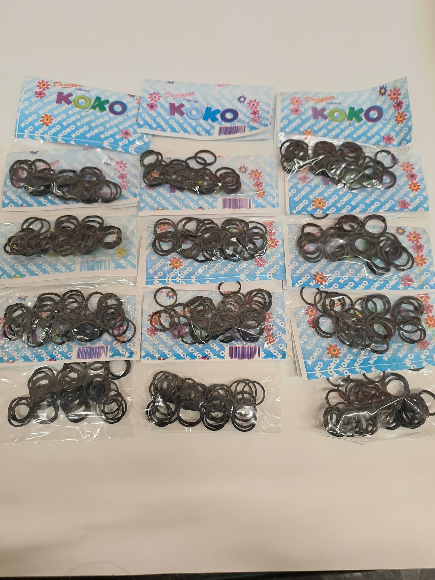 KOKO Elasticini 30 x 12 pacchi 360 elsticini  Neri per Treccine