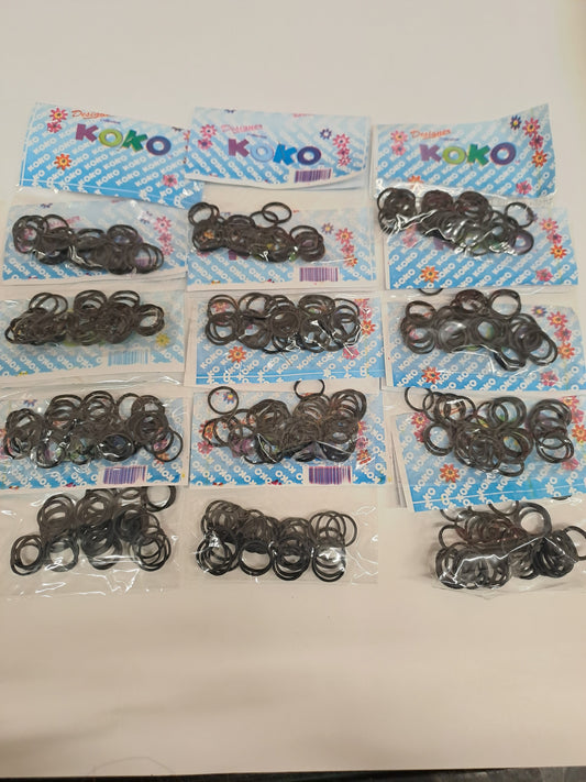 KOKO Elasticini 30 x 12 pacchi 360 elsticini  Neri per Treccine