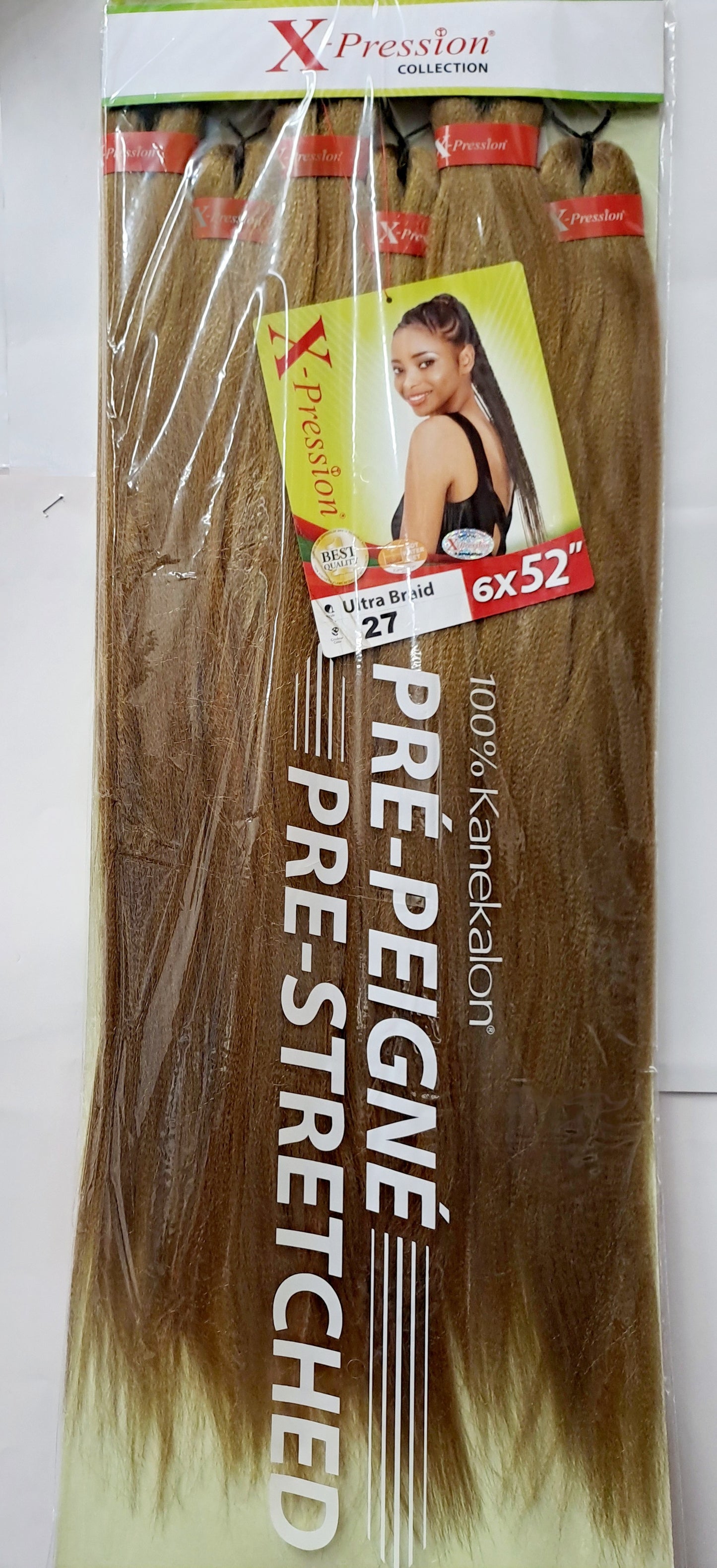X-pression  Ultra Braid Extension Capelli Treccine braids Kanekalon Prestretched XXL 270g 6x 52"