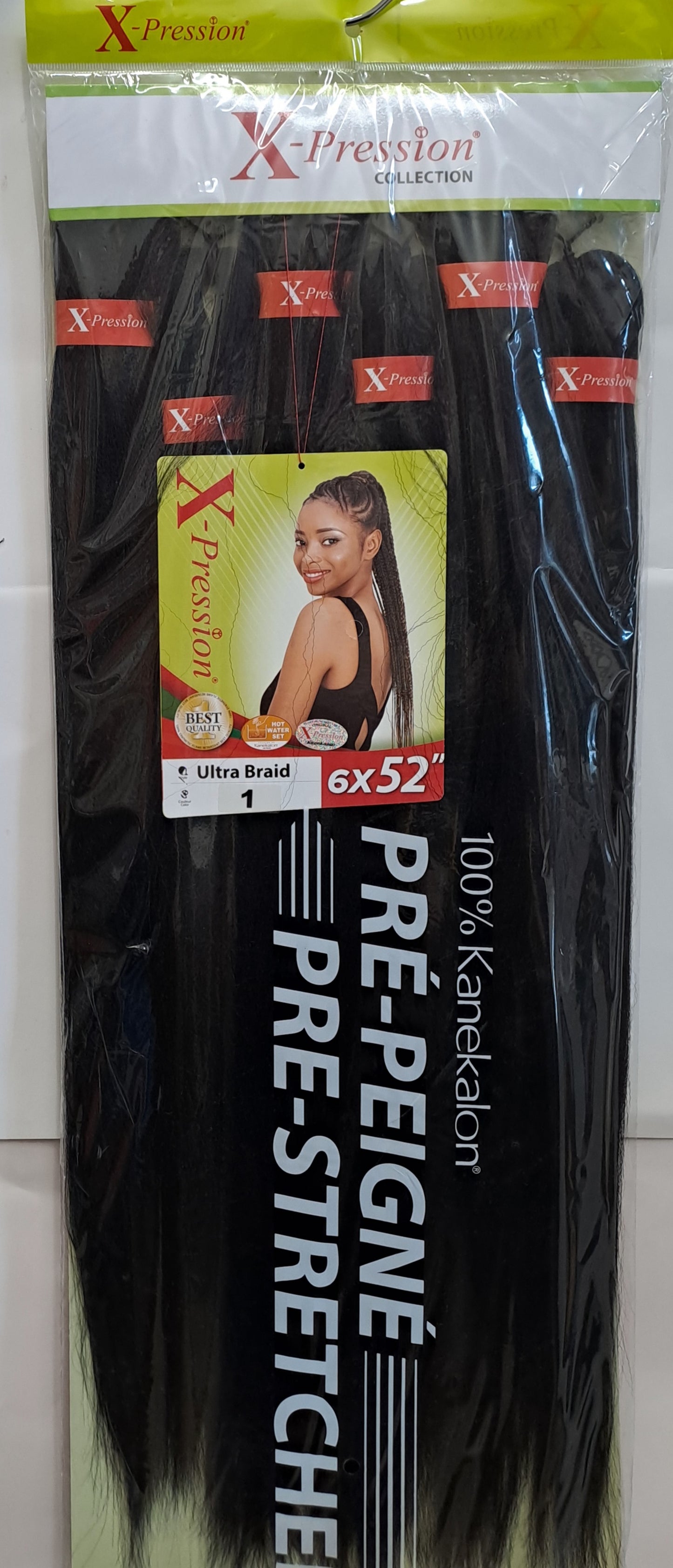 X-pression  Ultra Braid Extension Capelli Treccine braids Kanekalon Prestretched XXL 270g 6x 52"