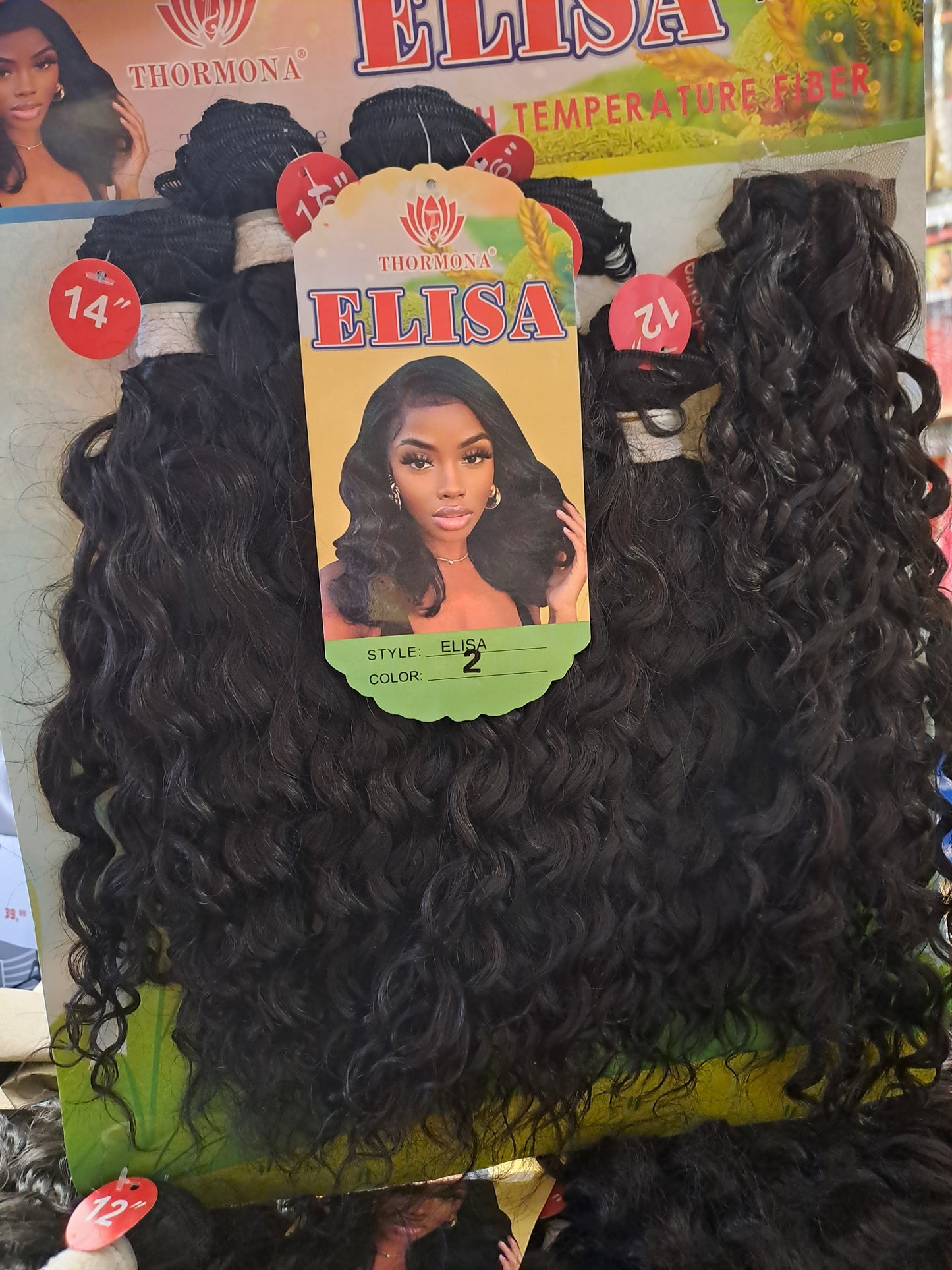 Elisa Weavon Extension with closure  2,12"-2,14"-2,16" in 1 pack 300g colour 2. Natural Black