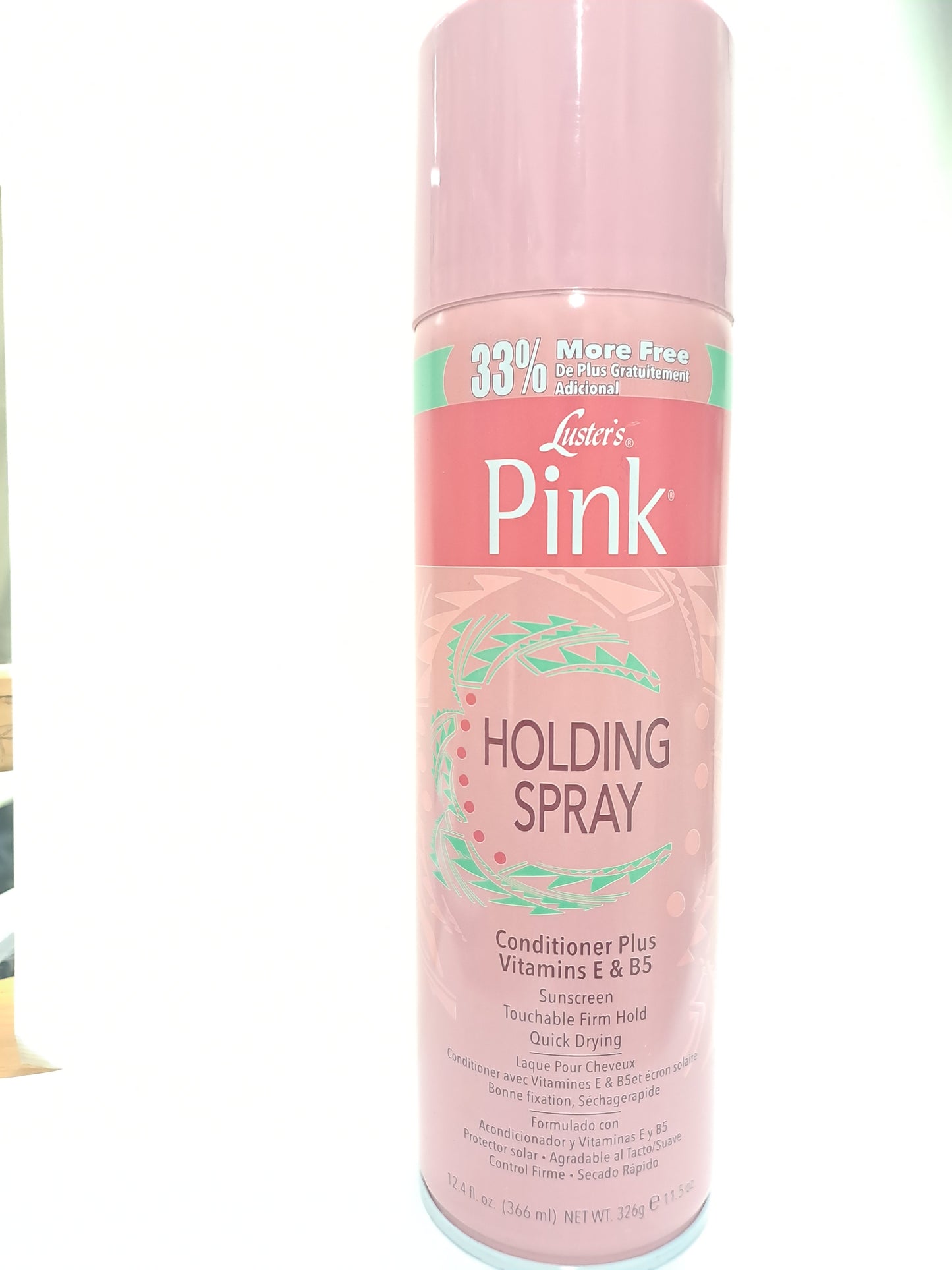 Lusters Pink Holding Spray gel. Sunscreen touchable firm hold 326 g