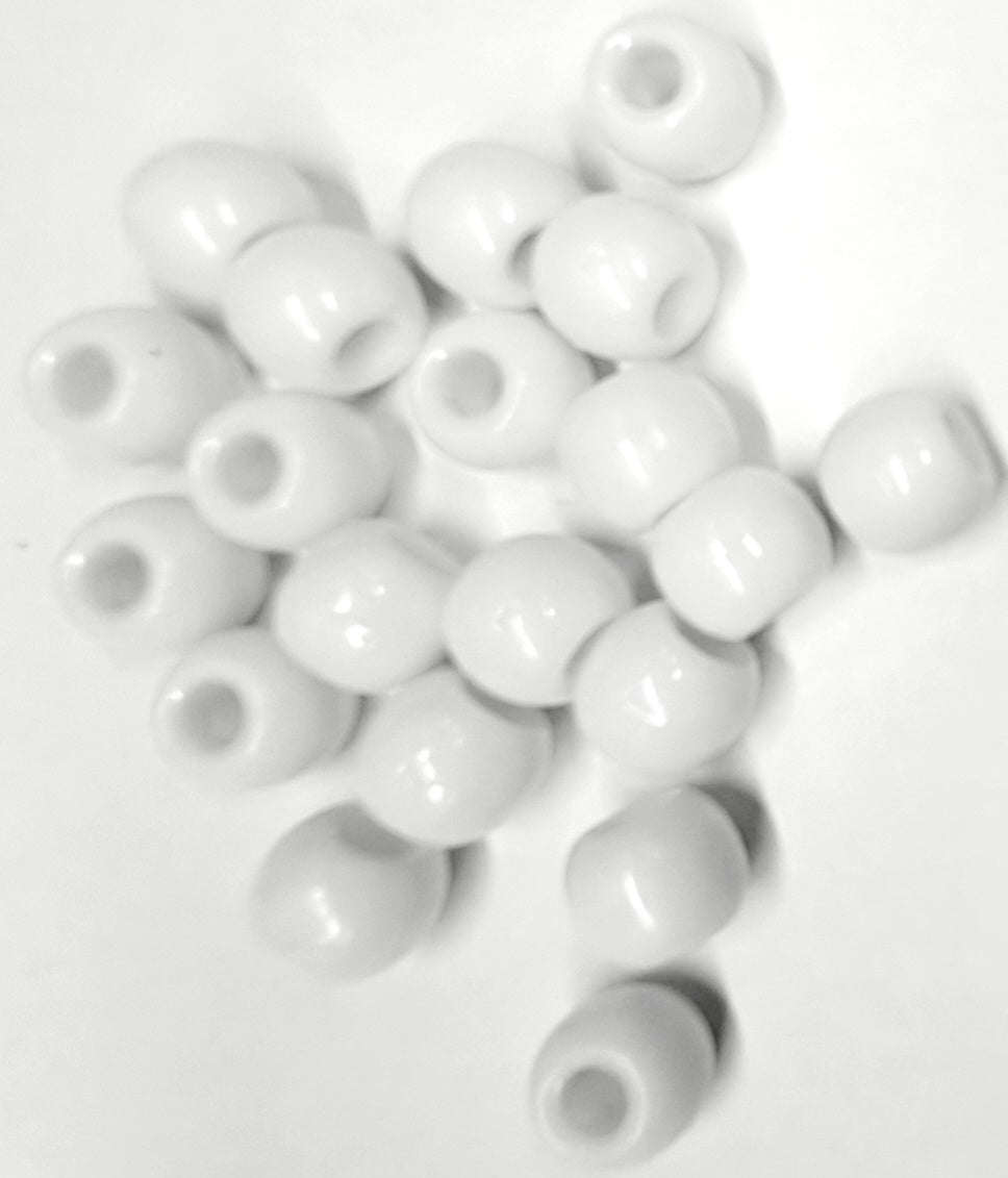 White Round Beads for Braids and Dreadlocks. 20pcs
