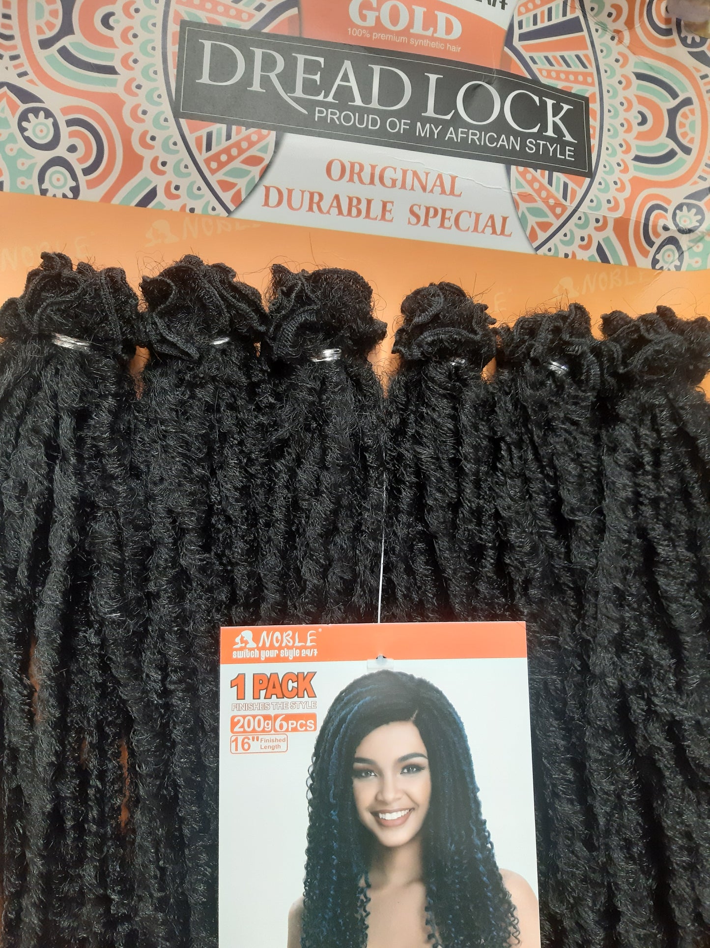 NOBLE  DREAD LOCK Weavon  16" 200G Black