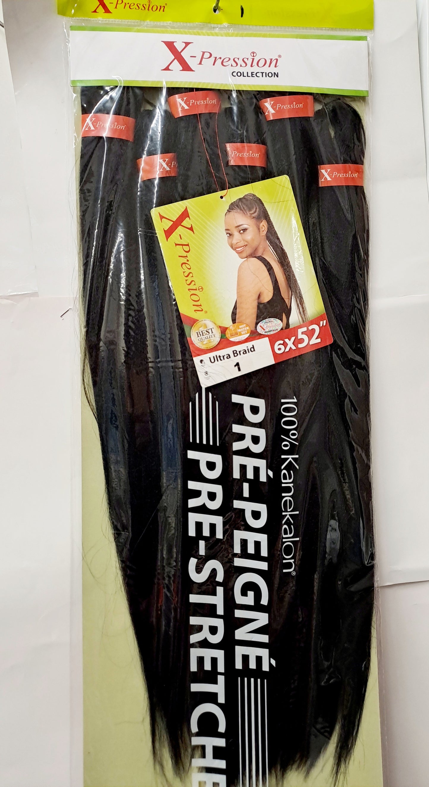 X-pression  Ultra Braid Extension Capelli Treccine braids Kanekalon Prestretched XXL 270g 6x 52"